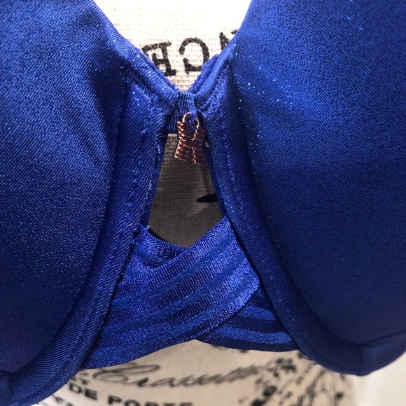 Savage X Fonty 40DD Blue Shimmer Women's Push Up Underwire Bra Emblem - Picture 4 of 6